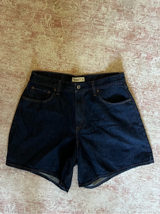 Abercrombie & Fitch Pants - Abercrombie High-Rise Dark Blue Denim Shorts